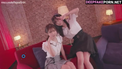 Threesome with Endo Sakura Kaki Haruka 遠藤さくら 賀喜 遥香 乃木坂46 deepfake porn