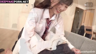 Schoolgirl getting fingering in black socks, ai Nako Yabuki (矢吹奈子 本物の偽物)