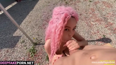 Blowjob on the beach with pebbles, watch now / Jennie (제니 블랙핑크) face swap