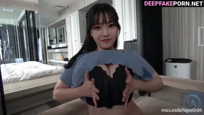 Boobs of 섹시한 아이돌 sexy idol Karina seduced her boss to cheat 카리나 aespa 에스파