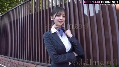 Brunette enjoying sex after strange tv show - Sullyoon (설윤 엔믹스) real fake