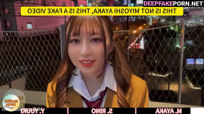 They left quickly after sex, fake Ayaka Miyoshi & Rino Sashihara 三吉彩花 ポルノ