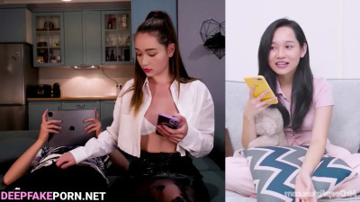 She gets distracted by phone during masturbation / Truc Anh real fake