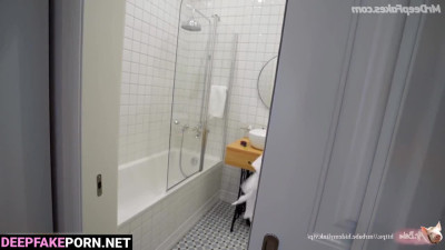 Spontaneous blowjob at the new kitchen, fake Minju (アイズワン セレブのセックス)