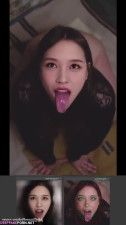 Adult Mina shows her sexy tongue on camera (トゥワイス 本物の偽物)