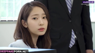 Office lady wanna fuck new colleague, fake Minju / アイズワン セックスシーン